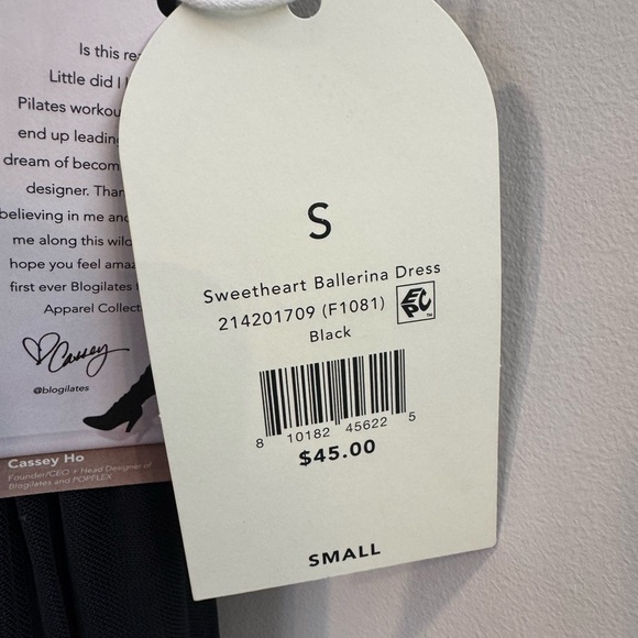 Blogilates Women's Sweetheart Ballerina Dress, Black, Sz Small, NWT - Picture 10 of 13